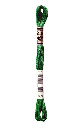 Image of DMC 117-699 Six Stranded Cotton Embroidery Floss, Christmas Green, 8.7-Yard