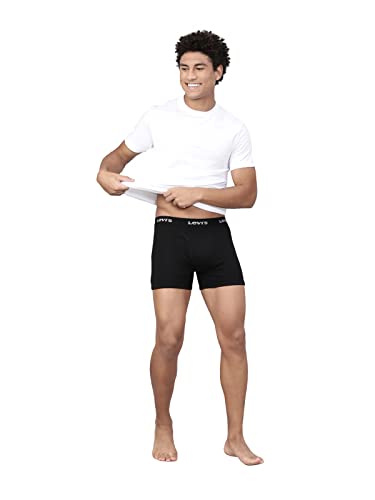 Image of Levi's 001 Classic Boxer Brief for Men | 100% Pure Cotton | Solid | Mid-Rise Men's Underwear | Anti-Roll Waistband | Durable Comfort with Extra Supportive Gusset | Functional Fly | Pack of 2