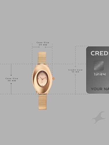 Image of Fastrack Vyb Runway with Quartz Analog Rose Gold Dial Rose Gold Stainless Steel Strap Watch for Girls - FV60121WM01W