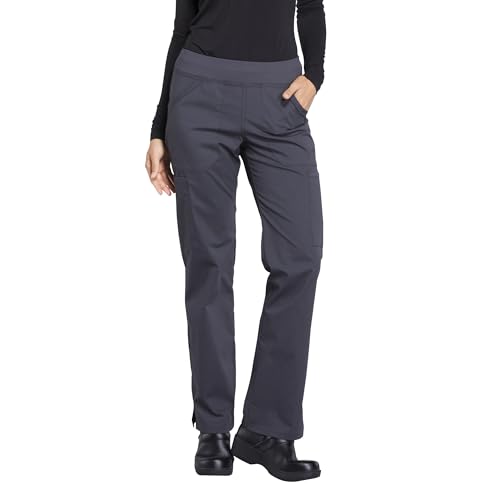 Cherokee Women's Scrub Pants Mid Rise Straight Leg Pull-on Cargo Pant with 6 Pockets & 2-Way Stretch Fabric - WW170