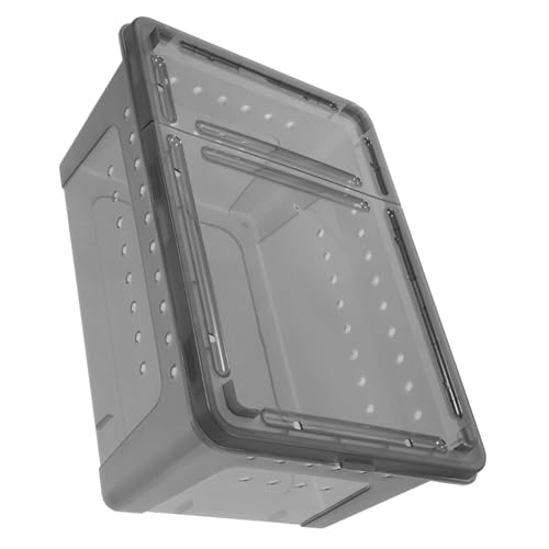 INOOMP 箱 爬虫類ペットテラリウム 容器 ために インキュベータ ポータブル ミニ爬虫類ハウス 大きい 保つ 生息地 カタツムリのテラリウム カエルのテラリウム プラスチック Black