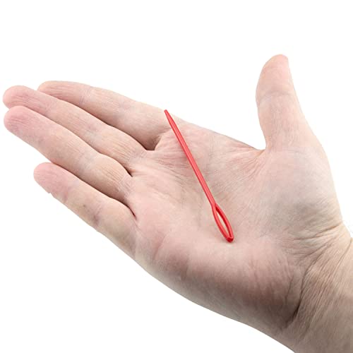 Image of 300 Pieces Plastic Sewing Needles 3.5 Inch 9CM Length Large Eye Blunt Sewing Needles Craft Learning Needles Safety Lacing Needles Plastic Yarn Needles for Kids Hand Sewing Knitting Crochet Darning
