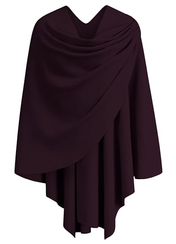 Image of PULI Womens Cross Front Poncho Shawl Wrap Elegant Wedding Formal Gift