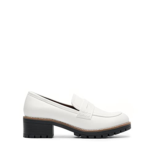 Image of DREAM PAIRS Women's Platform Chunky Heeled Loafers, Womens Business Casual Shoes