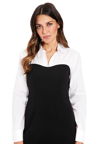 London Times Women's Mixed Media Sweetheart Sheath Dress4