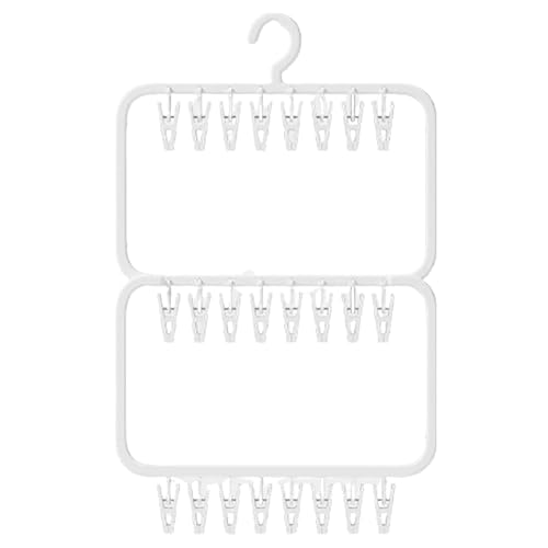クリップ付き靴下乾燥ラック、クリップ付き衣類乾燥ラック - ビスタ下着乾燥機ハンガー,防風ポータブル衣類乾燥ラックランドリードリップハンガー洗濯バサミ靴下帽子ブーツ乾燥機屋内用