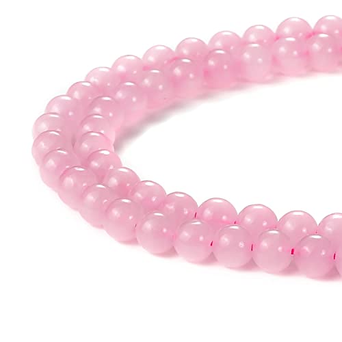 Image of BEADNOVA 4mm Natural Rose Quartz Gemstone Round Loose Beads for Jewelry Making (90-92pcs)
