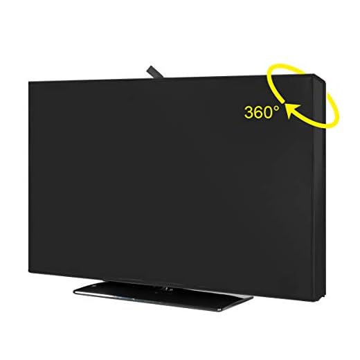 AIYIDUO Outdoor TV Cover 50 to 55 inches Waterproof and Weatherproof Dust Resistant TV Screen Cover Protector UV Resistant Television Protector, Black