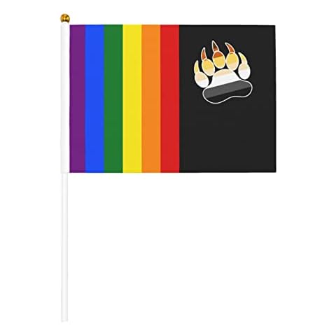 Gay Lgbt Bear Flag Handheld Flags Country Small Stick Mini Flags Festival Celebrations Pennant Cover