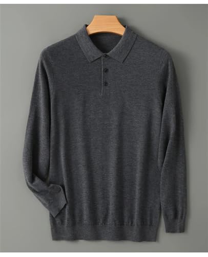 Mnjyihy Men's Polo Neck Cashmere Sweater Casual Business Slim Fit Long Sleeve Knit Bottoming Pullover Sweater2