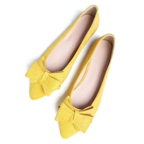 Hee grand Bow-Knot Ballet Flats for Women Pointed Toe Bowtie Dressy Shoes Light Weight Slip On Loafers Comfortable Work Shoes4