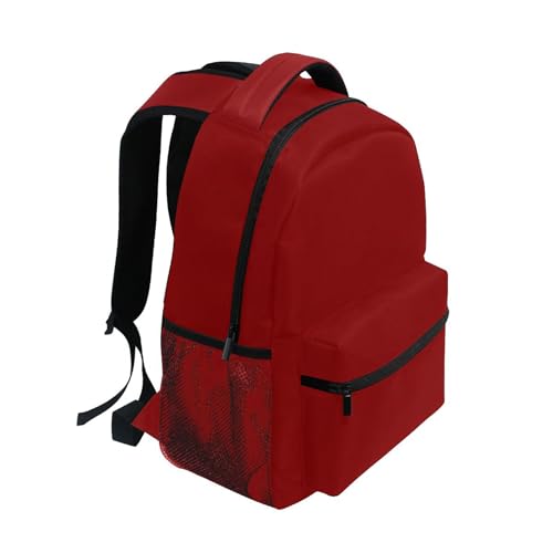 Dark Red Backpack for Boy Girl Bookbag School Bag Daypacks for Women2