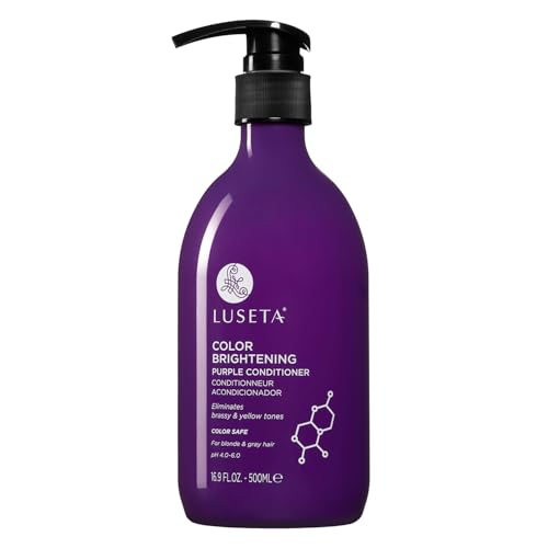 Image of Luseta Purple Conditioner for Colored, Grey, Blonde & Dry /Damaged Hair - Women's Sulfate & Paraben Free, 16.9oz | Tone Maintenance Care - Helps Neutralize Brass & Yellow Tones While Supporting Bright, Fresh-Looking Blonde and Silver Hair