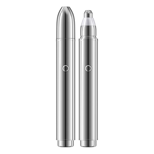 Augenbrauen trimmer Damen, hochwertiger elektrischer Augenbrauenrasierer, umfassende Augenbrauenpflege mit einem Klick, LED-Beleuchtung, geräuschloses Design, lange Akkulaufzeit (silver)