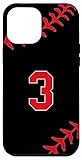 custodia per iphone 12 pro max baseball jersey uniform number 3 ball player athlete sports