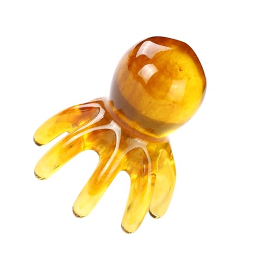 樹脂タコのヘッドマッサージャーのコーム子午線ポイント頭皮マッサージツール8触手スクレイピングマッサージツールバックネックヘッド