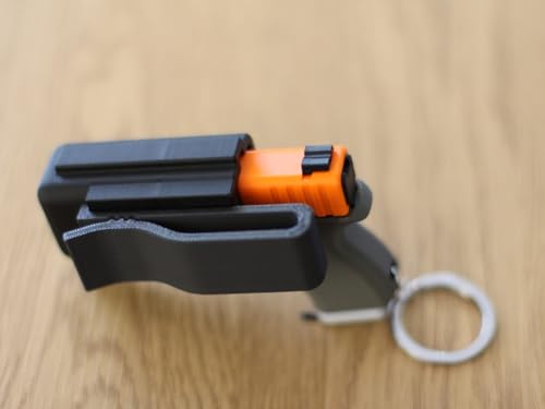 Image of Gun Shape Keychain for Men, Stylish Pistol Design Key Ring, Durable Plastic Key Holder for Car, Bike & Bags, Cool Trendy Keychain