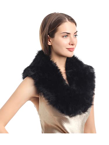 LA CARRIE Women's Faux Fur Collar Scarf Wrap Cold Winter Warmer
