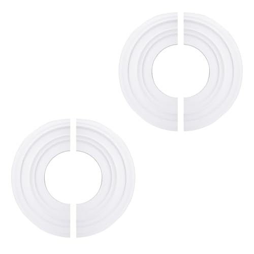 Image of INCREWAY 2Packs Split Lighting PU Ceiling 3D Modeling Ceiling Cover Plate Ceiling Fan Medallion Home 12 Inch OD x 5 Inch ID