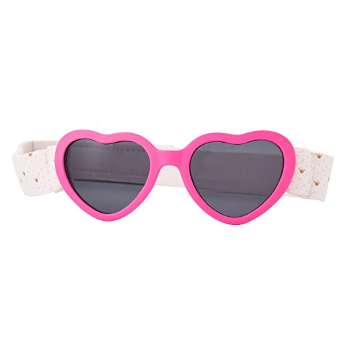 Foster Grant Girls Anni Sunglasses, Pink With Crown Heart Strap, 32 US2