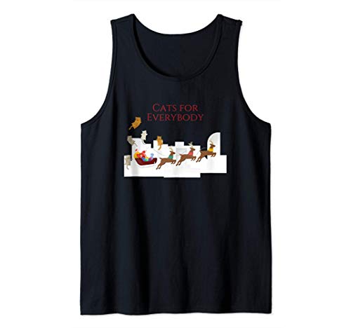 Cats for Everybody Funny Christmas Cat Lover Gift Pet Saying Camiseta sin Mangas