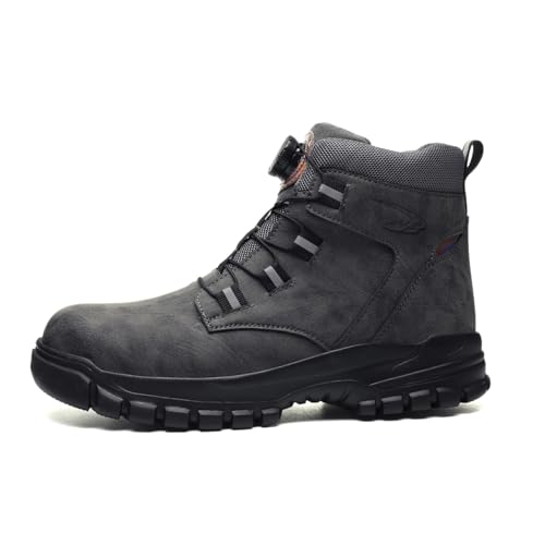Men's mid-top safety boots women's construction site protection boots steel toe anti-smash anti-throw lightweight work boots2