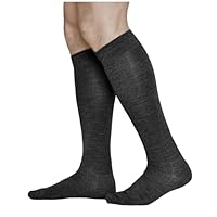 vitsocks Men's 80% MERINO WOOL Long Knee High Length Winter Socks, Warm Breathable Woollen Over-the-Calf Knee-Highs, black, 10-12