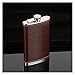 Piersiówka , 7oz Mini Ze Stali Nierdzewnej Hip Flask PU Skórzana Powierzchnia Whisky Kolby alkoholowa Przenośny Travel Wine Bottle Butelka alkoholowa dla mężczyzn (Color : Brown)