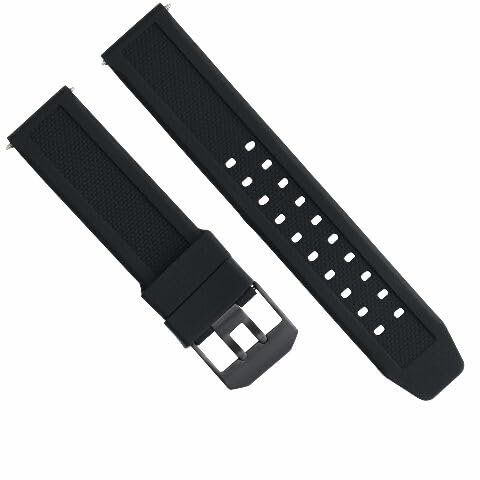 Ewatchparts 23mm Rubber Watch Band Strap Compatible With Citizen Navihawk Eco Drive Pvd Black Buckle