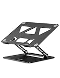 Aoviho Adjustable Laptop Stand for Desk, Portable Laptop Stand Holder and Riser, Foldable Aluminum Notebook Computer Stand for MacBook Air Pro HP Lenovo Dell Samsung Chromebook, 10-15.6 inch, Black