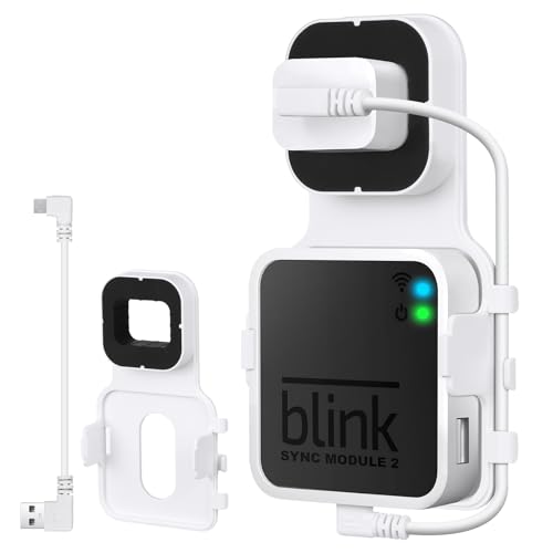 OFFCUP Wandhalterung für Blink Sync Modul 2, Kamera Halterung Stecker Wandhalterung Klammern Indoor Sicherheitskamera Schutzhülle Zubehör für Blink Kamerasystem mit Kurzen Kabeln