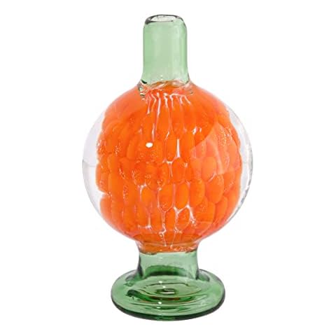 Cocfong Glass Carb Cap Quartz Dab Cap Handmade OD 30mm Glass Covers Caps for Dab Rig Water Bong(Orange,1Pcs) Cover
