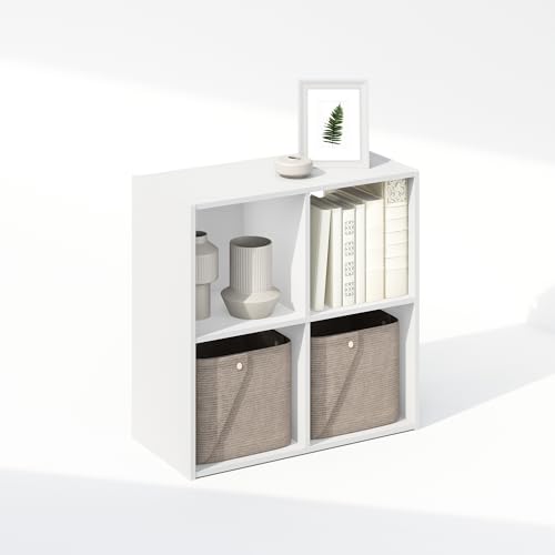 Librería de 4 cubos Furinno PELLI minimalista y resistente para dormitorio 6