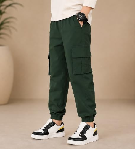 Image of TAGAS Boys Side Pocket Cargo Pant|| CargoPants|| Regular Slim Pant for Kids ||Relaxed Trouser ||Joggers Pant for Men ||Boy Loose Comfortable Cargos|