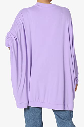 Women's Cocoon Draped Jersey Knit 3/4 Sleeve Oversized Open Front Cardigan2