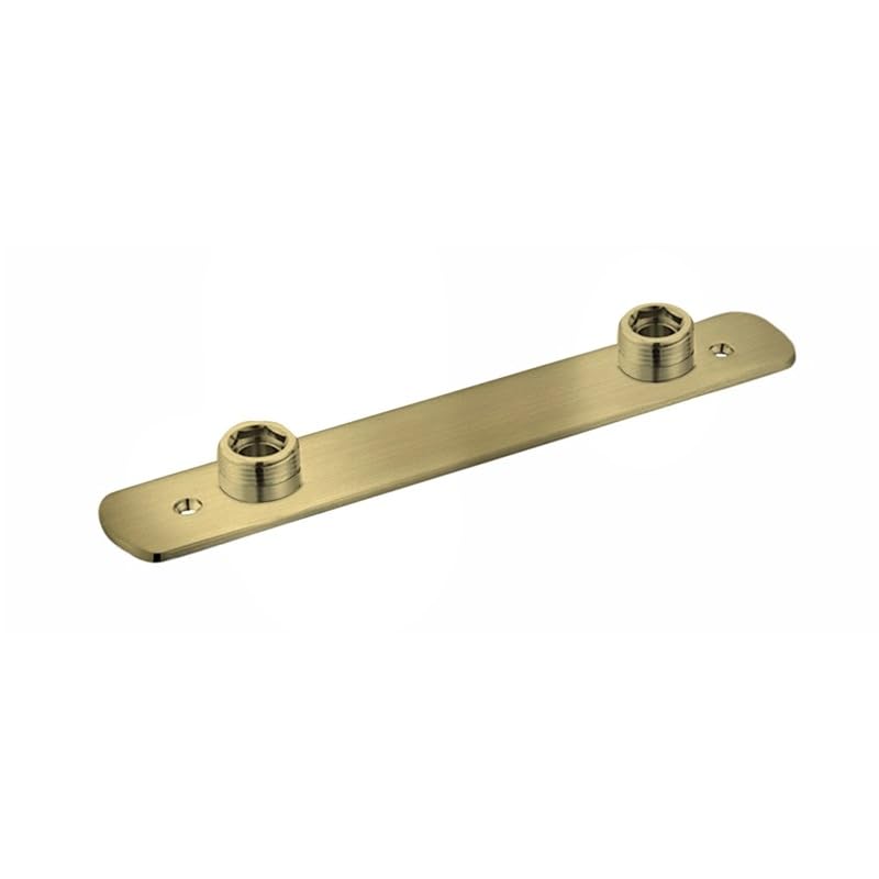 Brushed Brass Finish Exposed Shower Fixing Bracket Back Plate Thermostatic Mixer Bar Valve Wall Mounted Kit Brushed Brass
