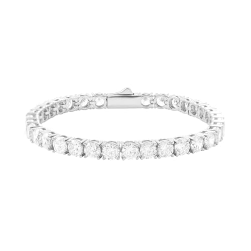 Lulu Mel 18K Gold Plated Tennis Bracelet for Women Men, 3/4/5mm Iced Out 5A Cubic Zirconia Classic Tennis Chain Bracelets 7 Inches 8 Inches, Diamond Tennis Bracelet Lady Fashion Jewelry