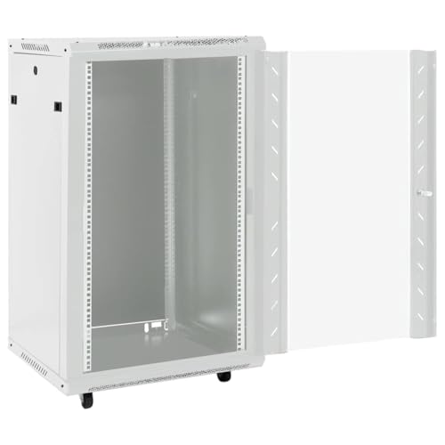 Vidaxl Armadietto Di Rete 18U Con Ruote 19" IP20 60X60X100 Cm, Armadio Di Rete Autoportante, Armadio Dati, Supporto Di Rete - 5