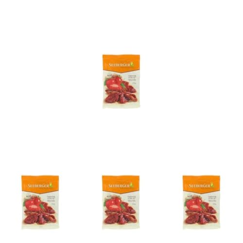 Seeberger Tomates séchées : demi-tomates séchées au soleil d'Italie - coupées à la main et conservées avec du sel marin, pour antipasti & pesto - vegan (1 x 125...