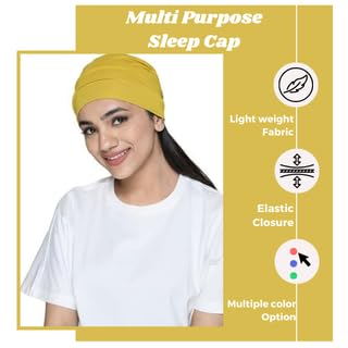 Image of The Headscarves Women Silky Soft Bamboo Viscose Sleep Cap for Hair Loss Chemo Headwear Skull Cap Free Size (Multicolor) (HS3 Multicolor)