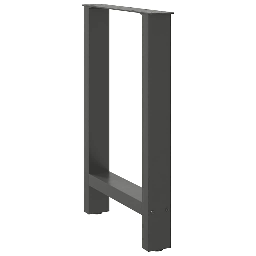 Gambe per tavolo da pranzo in acciaio antracite, 2 pezzi, 60 x 72-73 cm