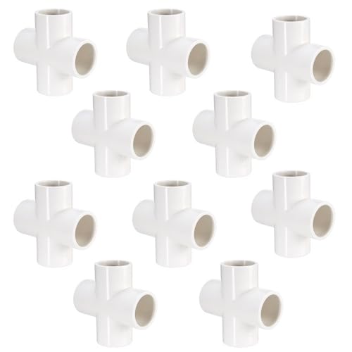 Image of DEHRAN UPVC 4 Way Cross Tee 3 /4 Inch(25mm) | Leak Resistant Pipe Connector for Plumbing & Water Supply System