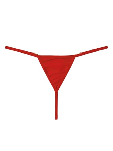 Image of RoseSeek Women's Sparkling Butterfly Chain Underwear Low Rise Cheeky G String Panty