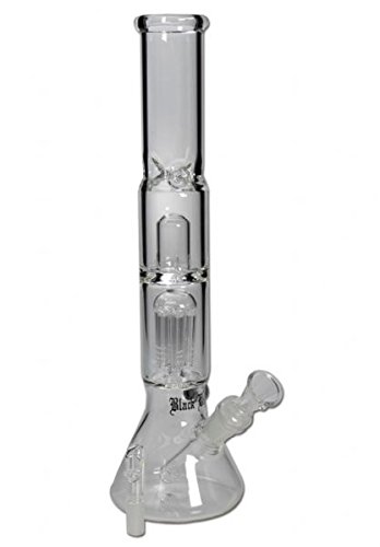 Black Leaf Ice Bong in Vetro 36cm per Erbe e Oli con Valigetta