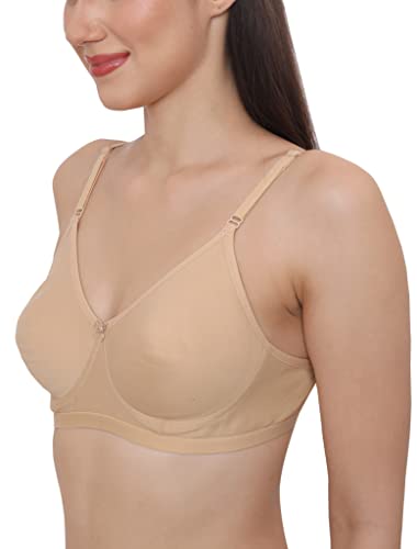 Image of GLAMORAS Women's Soft Poly Cotton Non Padded Wirefree Everyday T-Shirt Bra with Adjustable Straps | Seamless Cups Full Coverage Bra for Women Daily Use | Size 32-40, B, C & D Cup
