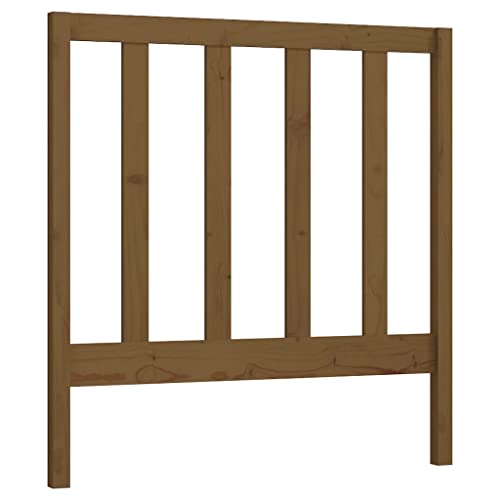 QJBSAVVA Tête de lit en pin massif - Marron miel - 96 x 4 x 100 cm - Design rustique pour lit...