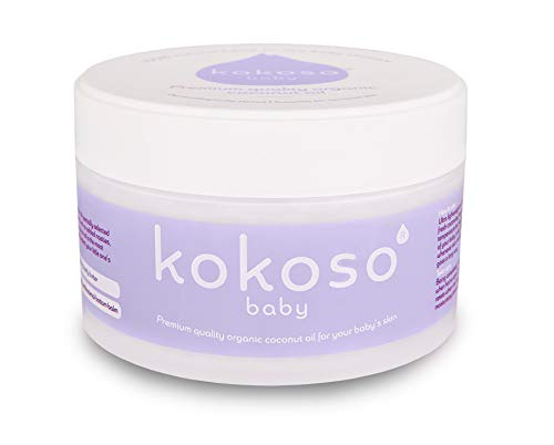 Kokoso Baby Organic Coconut Oil – Moisturising 100% Natural Baby Oil for Baby Massage, Dry, Sensitive and Normal Baby Skin – 168g