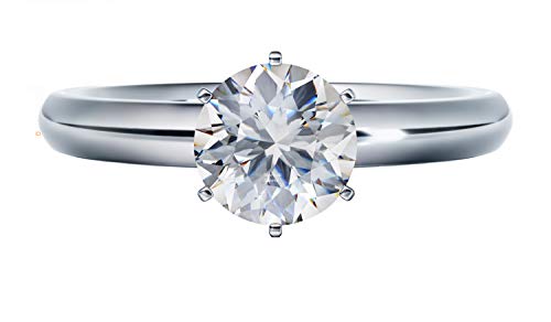 NANA Jewels Matrix Simulated Diamond Engagement Ring Solitaire 1 to 4 carat in Sterling Silver