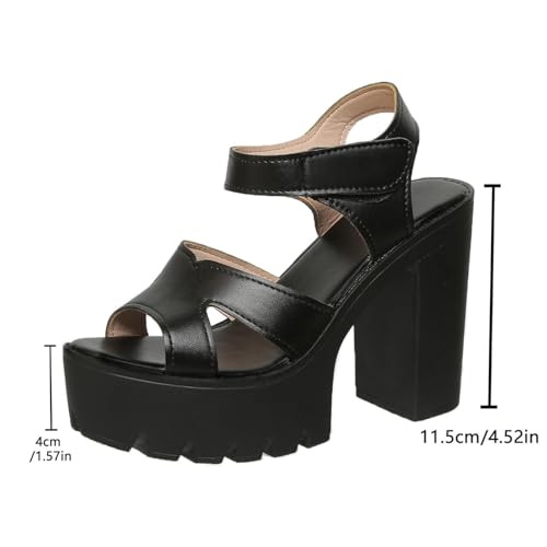 Platform Heels for Women Summer High Block Chunky Open Toe Ankle Strap Sandals Party Pump Shoes2