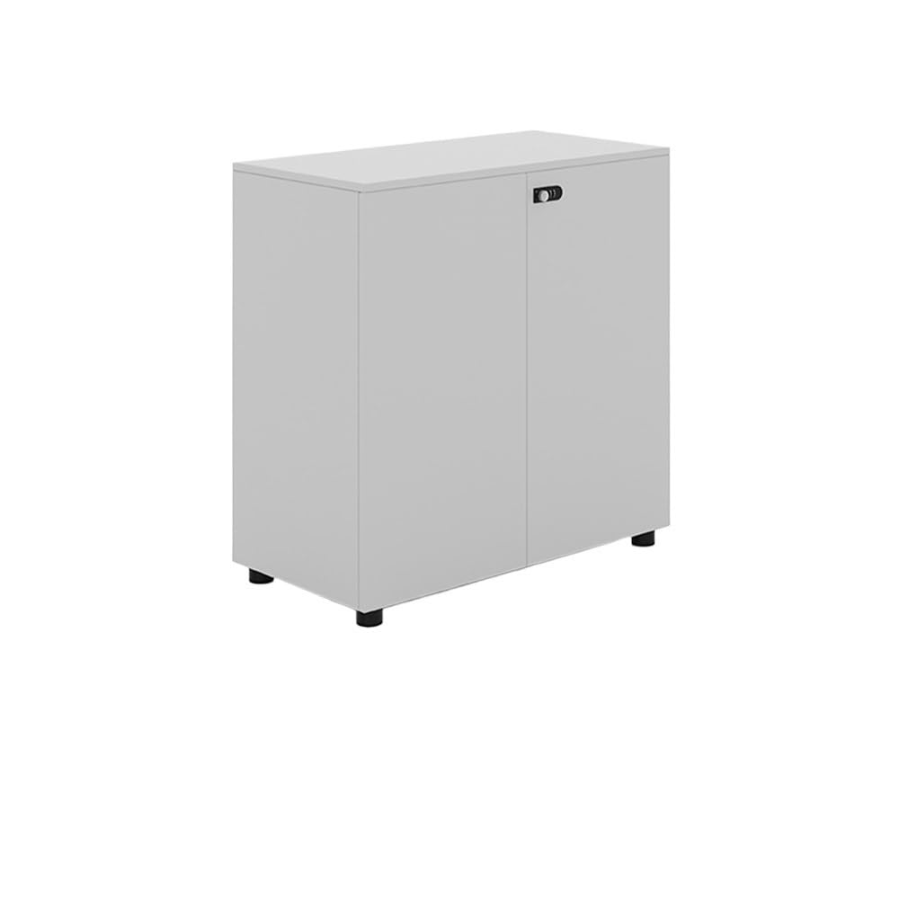 MYUYEE Lar White File Cabinet With Loc - Two-Door Low Sto For Office, Conference Room, Pantry - Secure Filing Partit For Documents And Supplies